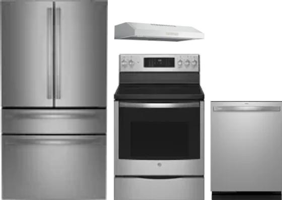 4 Piece Package Includes Refrigerator, Range, Hood And Dishwasher
